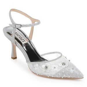 Badgley Mischka Teretha Embellished Pointed Toe Pumps Size 11 Wedding Gorgeous